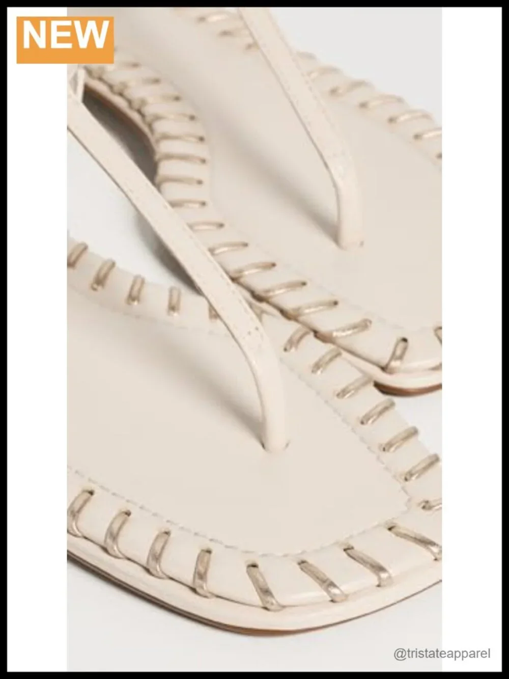 Whipstitch Leather Slingback Heeled Sandals